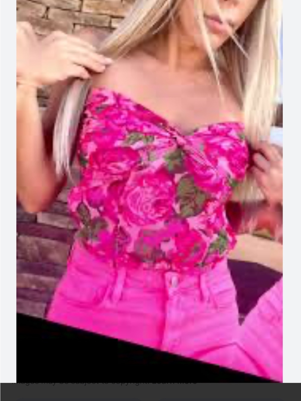 Generation Love New York Pink Floral Mesh Strapless Corset Tube Top Size S